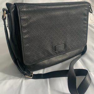 Gucci  Black Leather Messenger Bag